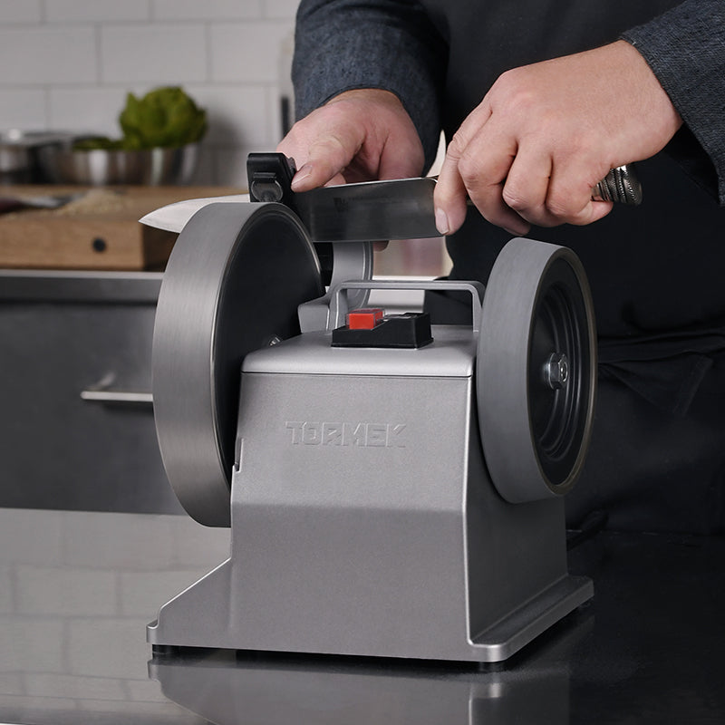 Tormek T-2 Pro Kitchen Knife Sharpener in use professional ktichen