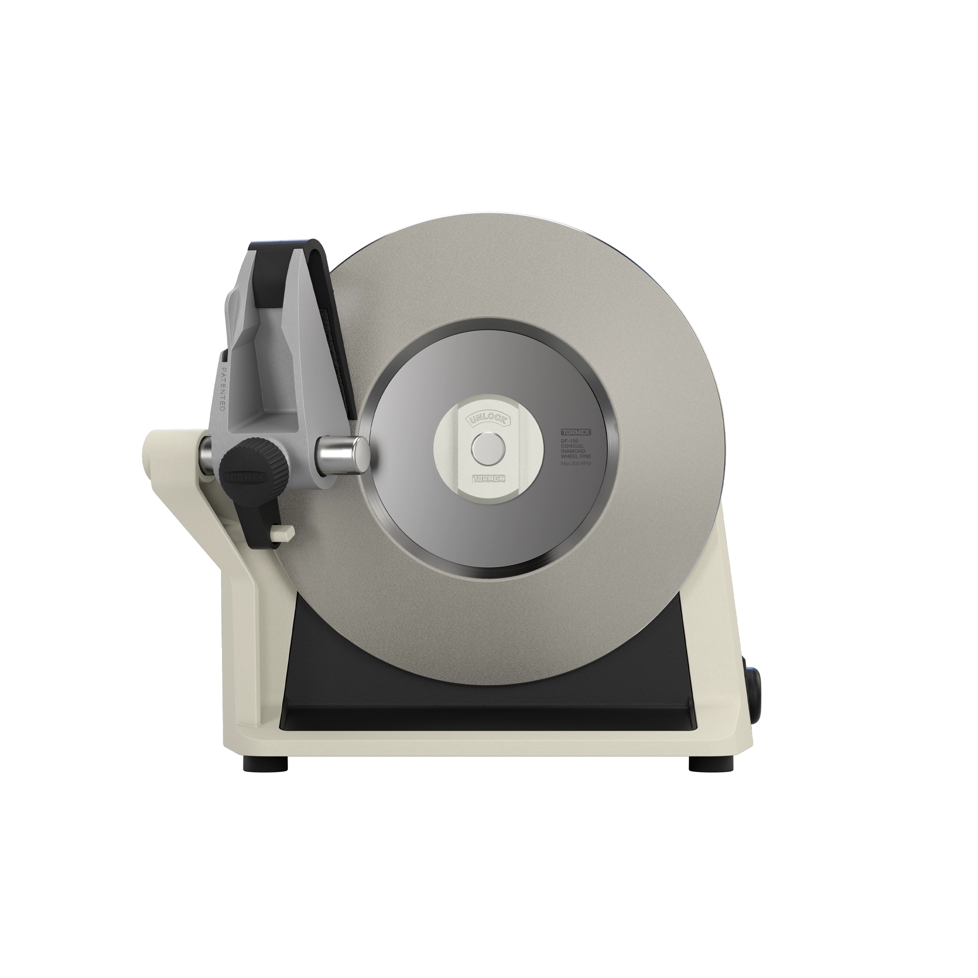 Diamond grinding wheel side view of Tormek T-1 Morakniv 1891 Linen White